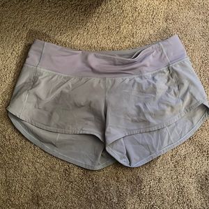 lilac lululemon shorts 2”